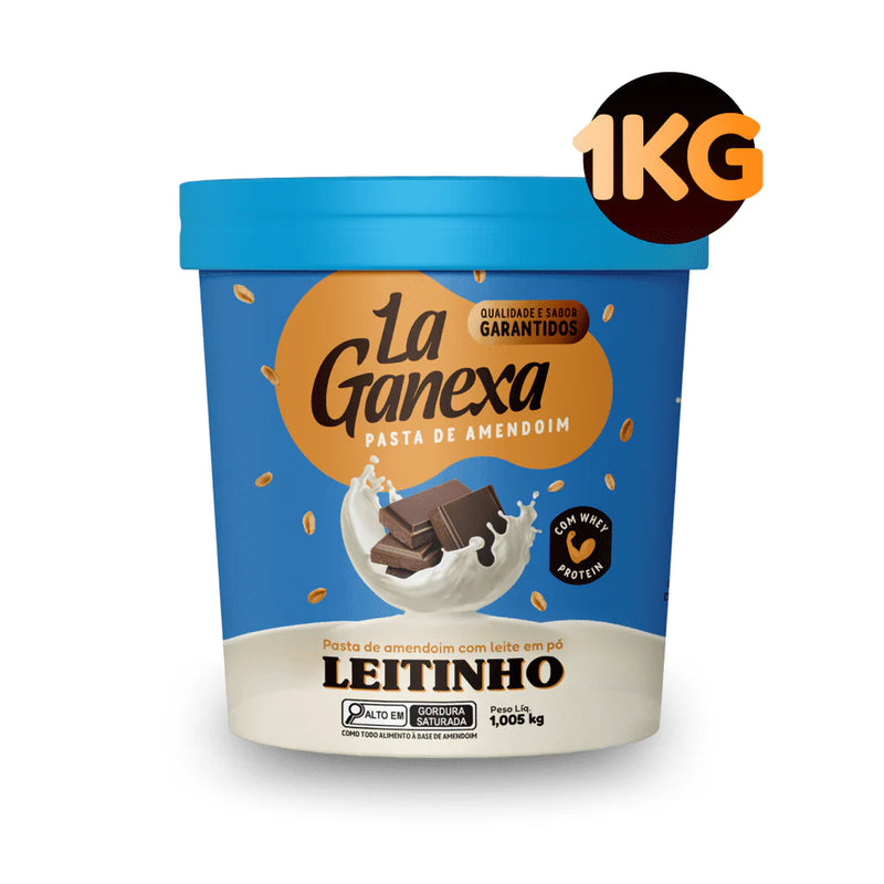 Pasta de Amendoim La Ganexa - Sabor Leitinho com Whey Protein