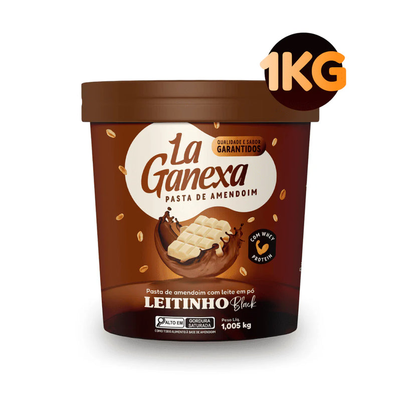 Pasta de Amendoim La Ganexa - Sabor Leitinho Black com Whey Protein